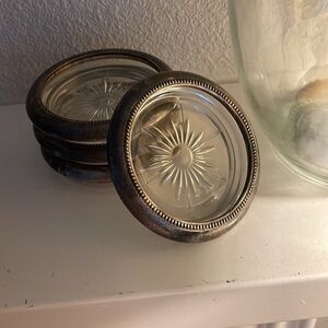 MID Century Silver‎ plated coasters